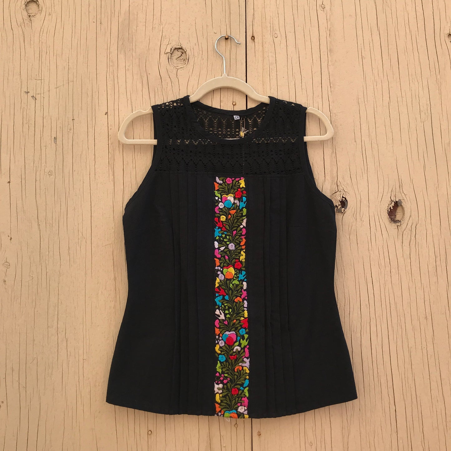 Embroidered and Crochet Tank Top