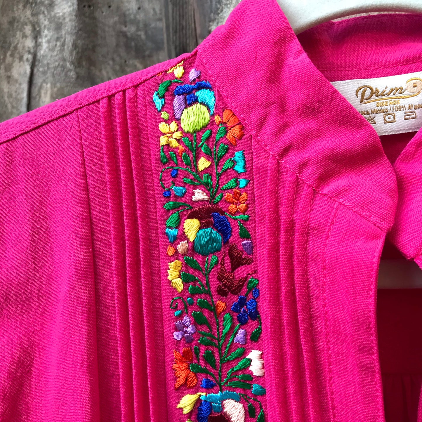 Women’s Embroidered Button-Down in Pink
