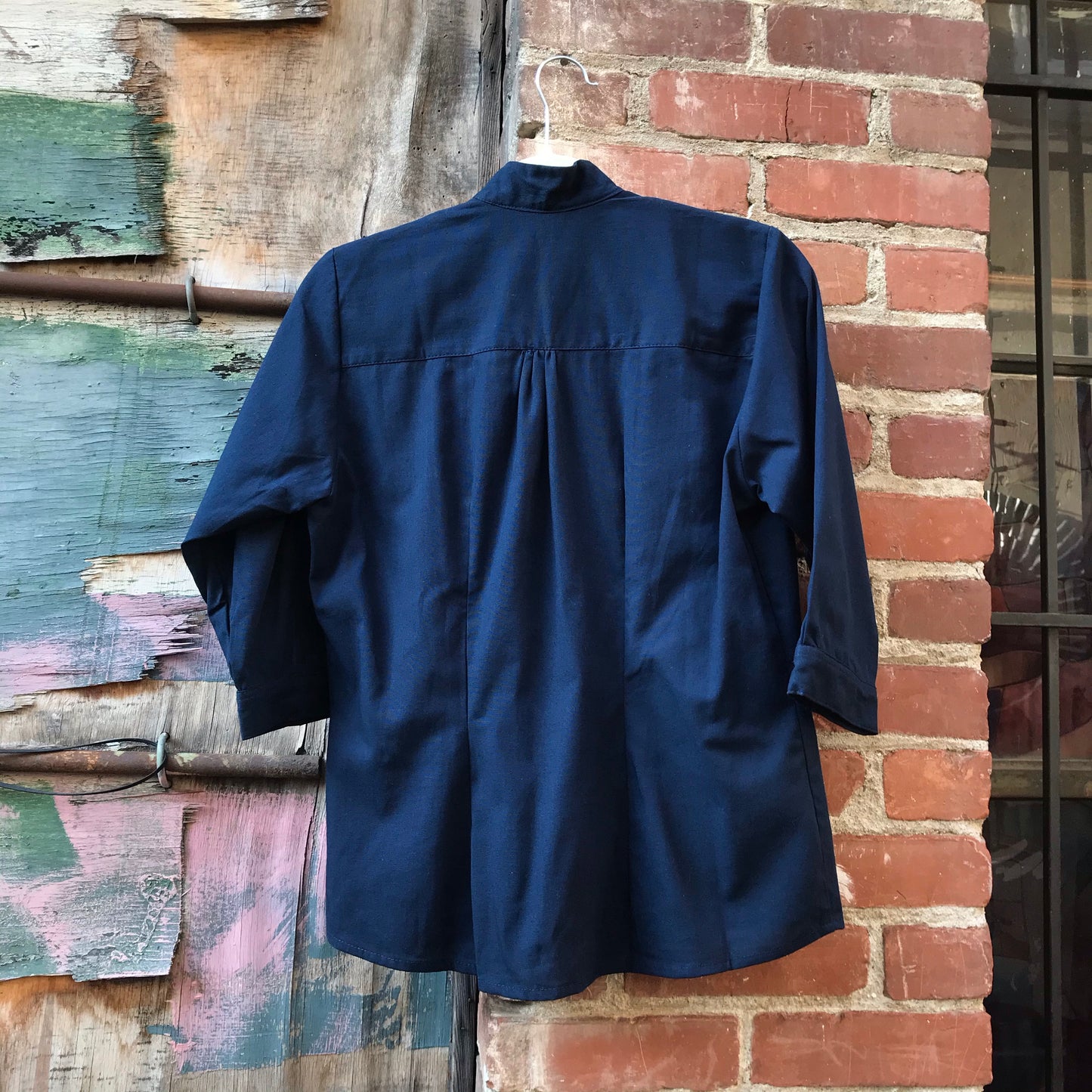 Women’s Embroidered Button-Down in Navy